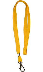 Ярко-желтая лента с круглым карабином для бейджей, 11мм