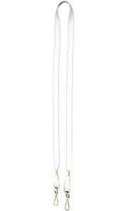 Белая лента для бейджей с двумя карабинами, 11мм