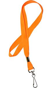 Оранжевая лента с карабином, 15мм