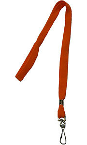 Оранжевая лента для бейджей с карабином, 11мм