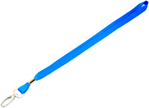 Синяя лента с глянцевым овальным карабином, 11мм