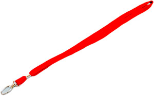 Красная лента с глянцевым овальным карабином, 11мм