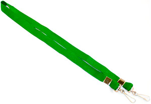 Зеленая лента с двумя карабинами для бейджей, 20мм