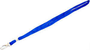 Синяя лента с глянцевым овальным карабином, 11мм