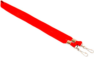 Красная лента с двумя карабинами для бейджей, 20мм