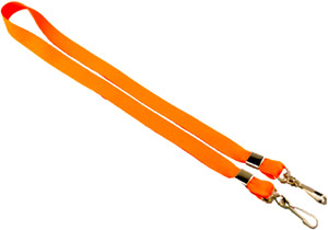 Оранжевая лента с двумя карабинами, 20мм