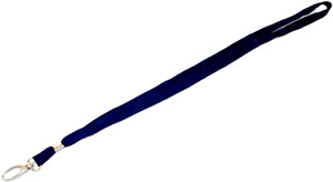 Темно-синяя лента с глянцевым овальным карабином, 11мм