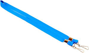 Светло-синяя лента с двумя карабинами, 20мм
