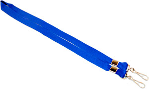 Синяя лента с двумя карабинами для бейджей, 20мм