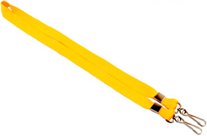 Ярко-желтая лента с двумя карабинами, 20мм