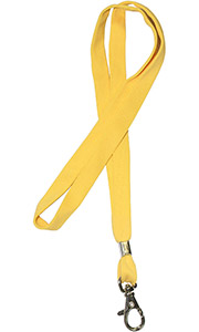 Желтая лента с круглым карабином для бейджей, 11мм