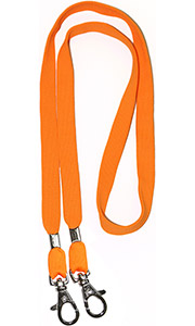 Оранжевая лента с двумя карабинами, 11мм