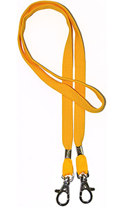 Ярко-желтая лента с двумя круглыми карабинами, 11мм