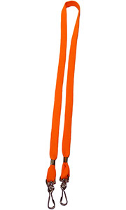 Оранжевая лента с двумя карабинами, 11мм