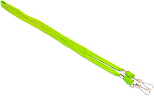 Лента для бейджей светло-зеленого цвета с двумя карабинами, 11мм