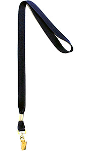 Темно-серая лента с карабином для бейджей, 15мм