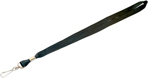 Темно-серая лента с карабином для бейджей, 15мм