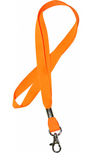 Оранжевая лента с круглым карабином для бейджей, 15мм