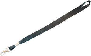 Темно-серая лента с круглым карабином для бейджей, 15мм