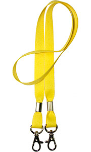 Желтая лента с двумя карабинами, 15мм