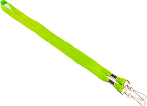 Светло-зеленая лента с двумя карабинами, 15мм