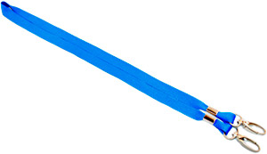 Светло-синяя лента с двумя матовыми карабинами, 15мм