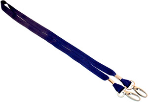 Темно-синяя лента с двумя матовыми карабинами, 15мм
