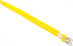 Желтая лента с двумя матовыми карабинами, 15мм