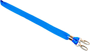 Светло-синяя лента с двумя матовыми карабинами, 15мм