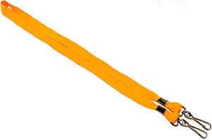Оранжевая лента с двумя карабинами, 15мм