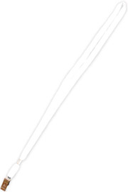 Белая лента с клипсой для бейджей, 11мм