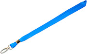 Светло-синяя лента с матовым овальным карабином, 20мм